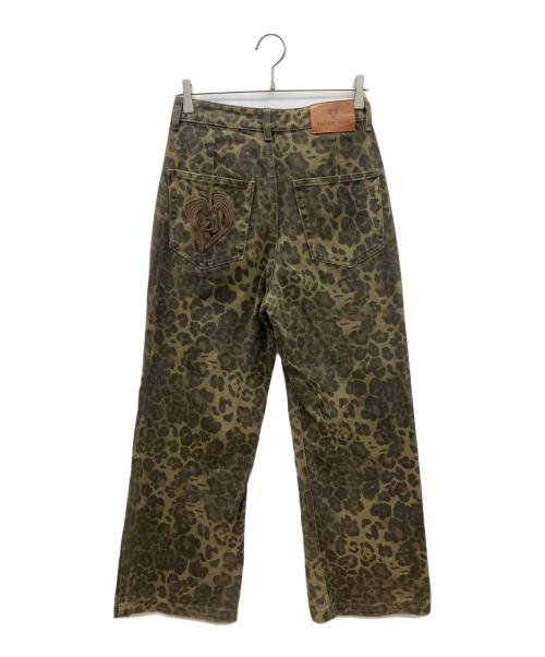 AELFRIC EDEN（エルフリック エデン）AELFRIC EDEN (エルフリック エデン) デニムパンツ　レオパード柄 カーキ サイズ:ｗ28の古着・服飾アイテム