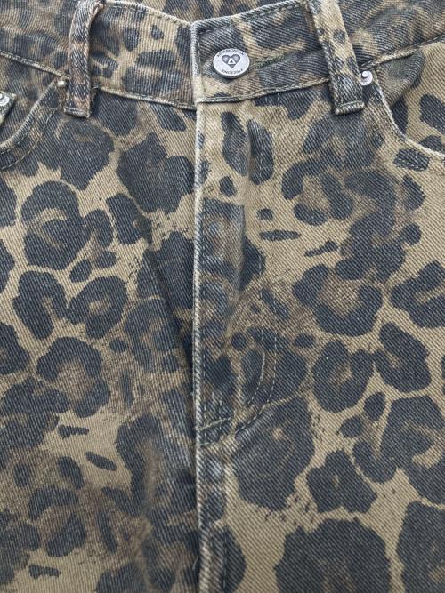 AELFRIC EDEN（エルフリック エデン）AELFRIC EDEN (エルフリック エデン) デニムパンツ　レオパード柄 カーキ サイズ:ｗ28の古着・服飾アイテム