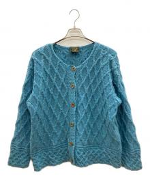 Carraig Donn（キャレイグ ドン）の古着「厚手カーディガン　90's　メリノウール」｜スカイブルー