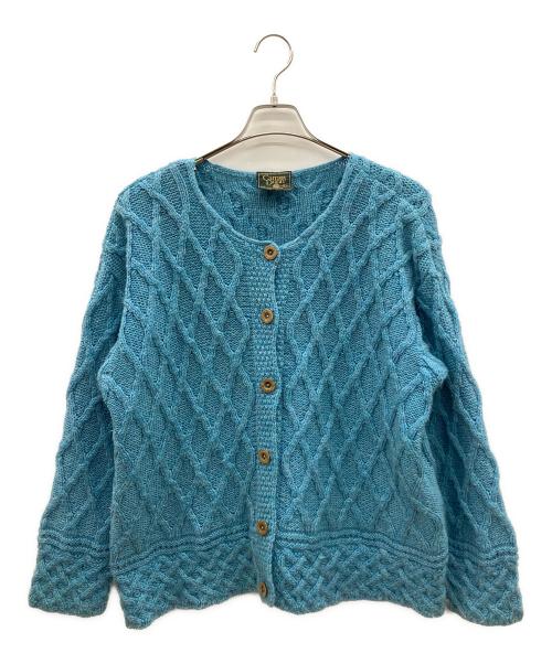 Carraig Donn（キャレイグ ドン）Carraig Donn (キャレイグ ドン) 厚手カーディガン　90's　メリノウール スカイブルー サイズ:XLの古着・服飾アイテム