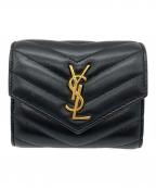 Saint Laurent Parisサンローランパリ）の古着「モノグラム マルチフォールドウォレット」｜ブラック
