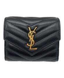 Saint Laurent Paris（サンローランパリ）の古着「モノグラム マルチフォールドウォレット」｜ブラック