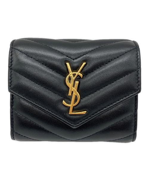 Saint Laurent Paris（サンローランパリ）Saint Laurent Paris (サンローランパリ) モノグラム マルチフォールドウォレット ブラックの古着・服飾アイテム