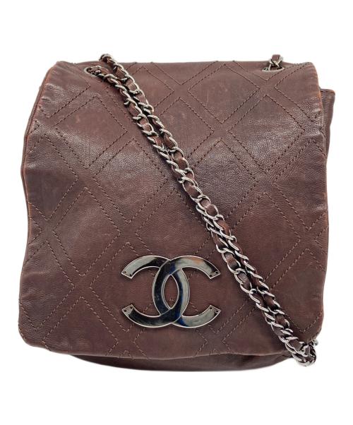 CHANEL（シャネル）CHANEL (シャネル) ダイヤステッチチェーンショルダーバッグ ブラウンの古着・服飾アイテム