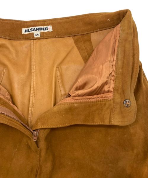 JIL SANDER（ジルサンダー）JIL SANDER (ジルサンダー) レザーパンツ ブラウン サイズ:36の古着・服飾アイテム
