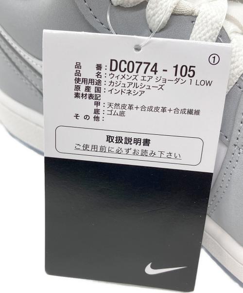 NIKE（ナイキ）NIKE (ナイキ) WMNS Air Jordan 1 Low ホワイト×グレー サイズ:26.5cmの古着・服飾アイテム