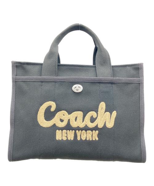 COACH（コーチ）COACH (コーチ) カーゴトートバッグ ブラック×ブラウンの古着・服飾アイテム