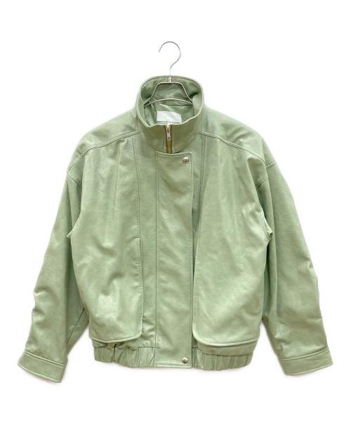 moussy（マウジー）moussy (マウジー) フェイクレザージャケット グリーン サイズ:FREEの古着・服飾アイテム