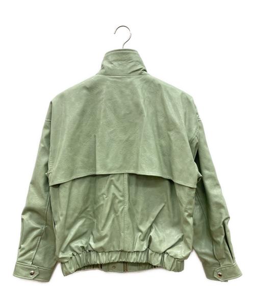 moussy（マウジー）moussy (マウジー) フェイクレザージャケット グリーン サイズ:FREEの古着・服飾アイテム