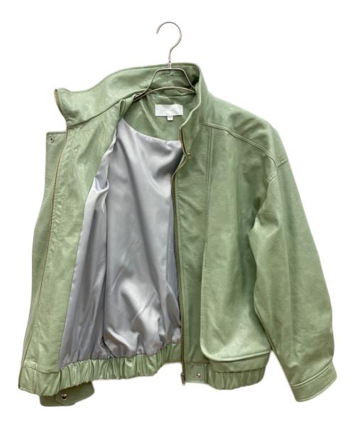 moussy（マウジー）moussy (マウジー) フェイクレザージャケット グリーン サイズ:FREEの古着・服飾アイテム