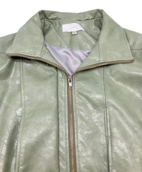 moussy（マウジー）moussy (マウジー) フェイクレザージャケット グリーン サイズ:FREEの古着・服飾アイテム