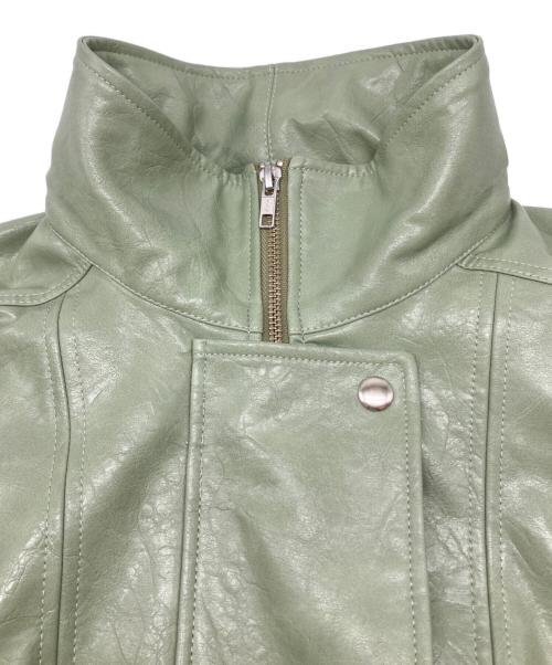 moussy（マウジー）moussy (マウジー) フェイクレザージャケット グリーン サイズ:FREEの古着・服飾アイテム