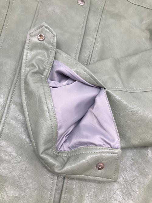 moussy（マウジー）moussy (マウジー) フェイクレザージャケット グリーン サイズ:FREEの古着・服飾アイテム