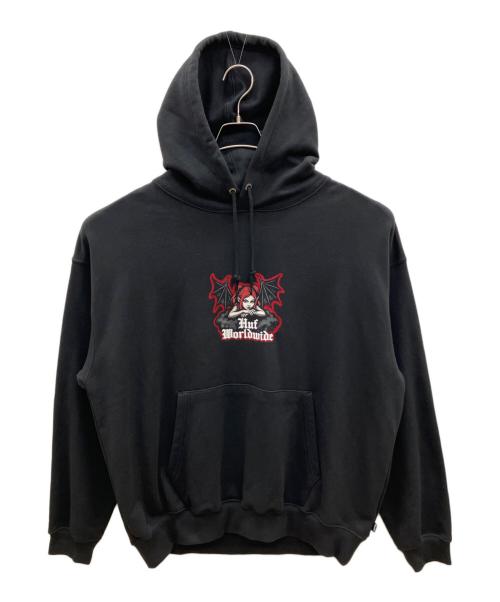 HUF（ハフ）HUF (ハフ) プルオーバーパーカー　CHAOS HOODIE ブラック サイズ:XLの古着・服飾アイテム