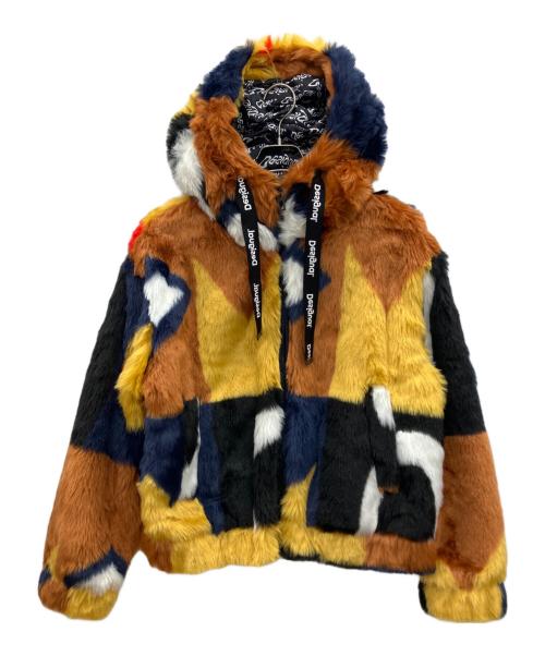 Desigual（デシグアル）Desigual (デシグアル) Oversize plush jacket（オーバーサイズ・プラッシュ・ジャケット） マルチカラー サイズ:Ｍの古着・服飾アイテム