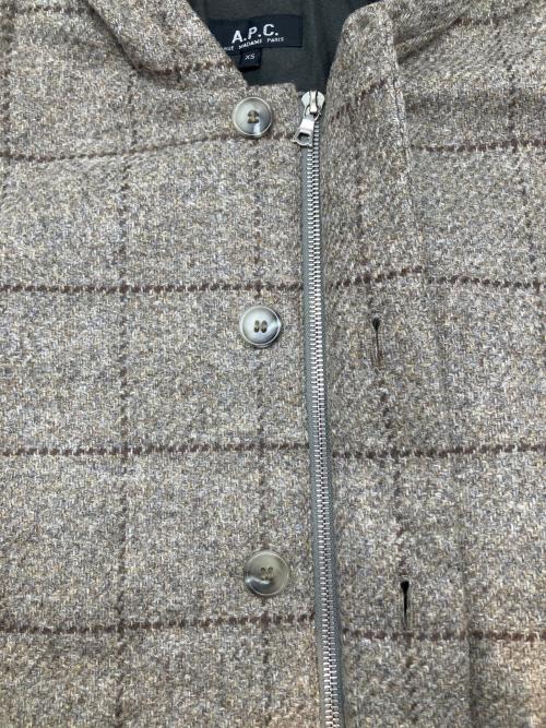 A.P.C.（アーペーセー）A.P.C. (アーペーセー) ウールフードコート ベージュ サイズ:XSの古着・服飾アイテム