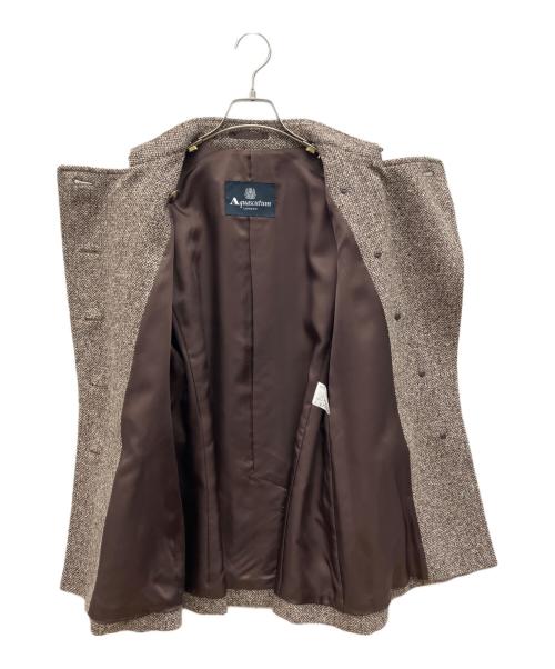 Aquascutum（アクアスキュータム）Aquascutum (アクアスキュータム) ツイードコート ブラウン サイズ:7Fの古着・服飾アイテム