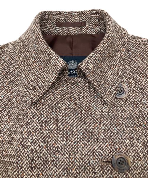 Aquascutum（アクアスキュータム）Aquascutum (アクアスキュータム) ツイードコート ブラウン サイズ:7Fの古着・服飾アイテム