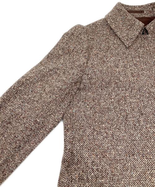 Aquascutum（アクアスキュータム）Aquascutum (アクアスキュータム) ツイードコート ブラウン サイズ:7Fの古着・服飾アイテム
