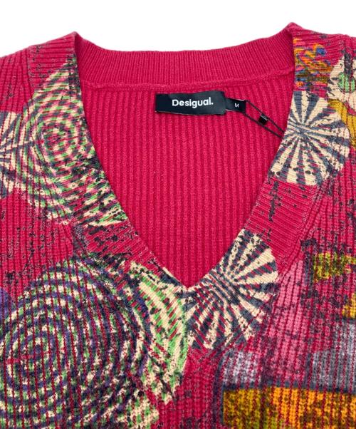 Desigual（デシグアル）Desigual (デシグアル) 厚手ニット　2023年モデル レッド サイズ:Ｍの古着・服飾アイテム