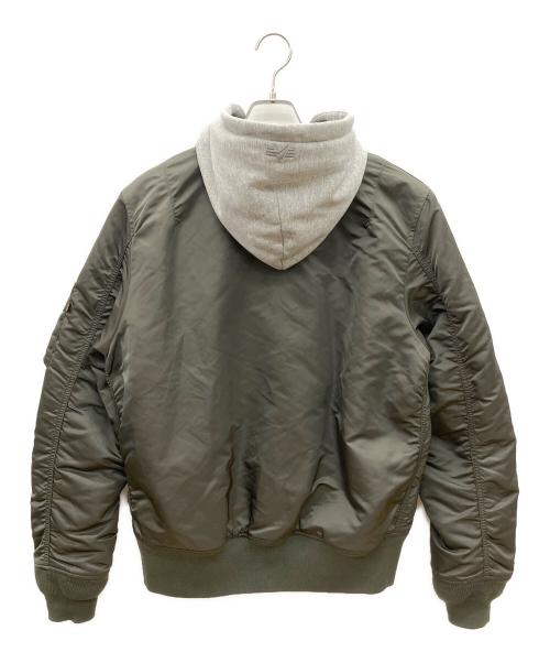 ALPHA（アルファ）ALPHA (アルファ) MA-1ジャケット オリーフ×グレー サイズ:Ｍの古着・服飾アイテム