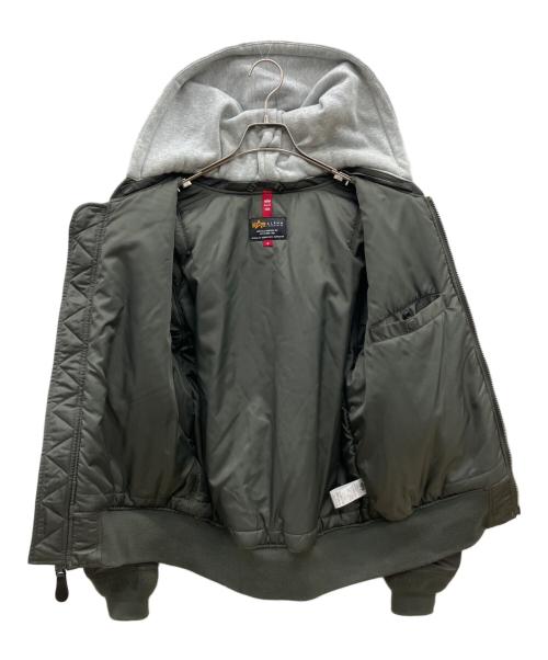 ALPHA（アルファ）ALPHA (アルファ) MA-1ジャケット オリーフ×グレー サイズ:Ｍの古着・服飾アイテム