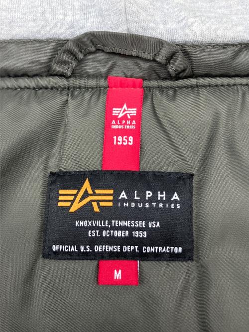 ALPHA（アルファ）ALPHA (アルファ) MA-1ジャケット オリーフ×グレー サイズ:Ｍの古着・服飾アイテム