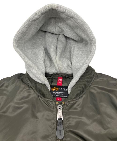 ALPHA（アルファ）ALPHA (アルファ) MA-1ジャケット オリーフ×グレー サイズ:Ｍの古着・服飾アイテム