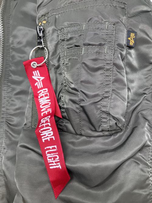 ALPHA（アルファ）ALPHA (アルファ) MA-1ジャケット オリーフ×グレー サイズ:Ｍの古着・服飾アイテム