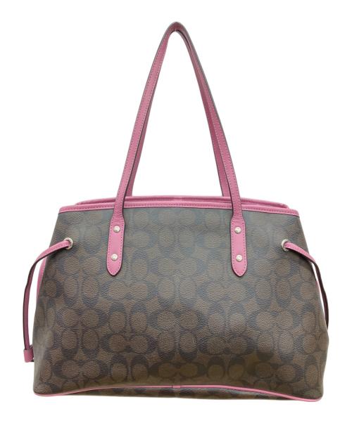 COACH（コーチ）COACH (コーチ) トートバッグ ブラウン×ピンクの古着・服飾アイテム