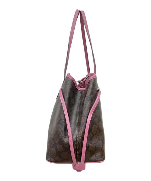 COACH（コーチ）COACH (コーチ) トートバッグ ブラウン×ピンクの古着・服飾アイテム