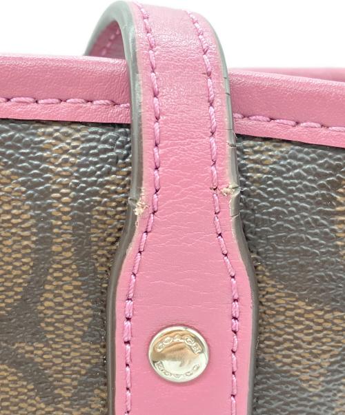 COACH（コーチ）COACH (コーチ) トートバッグ ブラウン×ピンクの古着・服飾アイテム