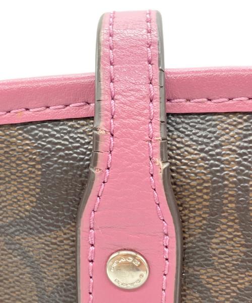 COACH（コーチ）COACH (コーチ) トートバッグ ブラウン×ピンクの古着・服飾アイテム