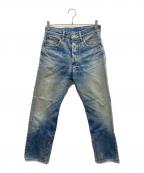 LEVI'Sリーバイス）の古着「701XXシンチバックセルビッチデニムパンツ ボタン裏J22 赤耳 BIG E」｜インディゴ