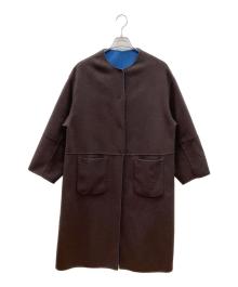SIMPLICITE（シンプリシテ）の古着「ノーカラーコート　2025年モデル」｜ブラウン×ブルー