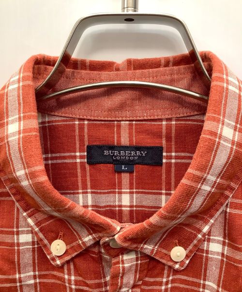 BURBERRY LONDON（バーバリーロンドン）BURBERRY LONDON (バーバリー ロンドン) チェックシャツ レッド×ホワイト サイズ:Lの古着・服飾アイテム