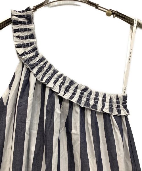 Bird&Knoll（バードアンドノール）Bird&Knoll (バードアンドノール) ワンショルダーワンピース ネイビー×ホワイト サイズ:Ｓの古着・服飾アイテム