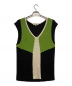 UN3D.アンスリード）の古着「ニットベスト」｜ブラック×グリーン
