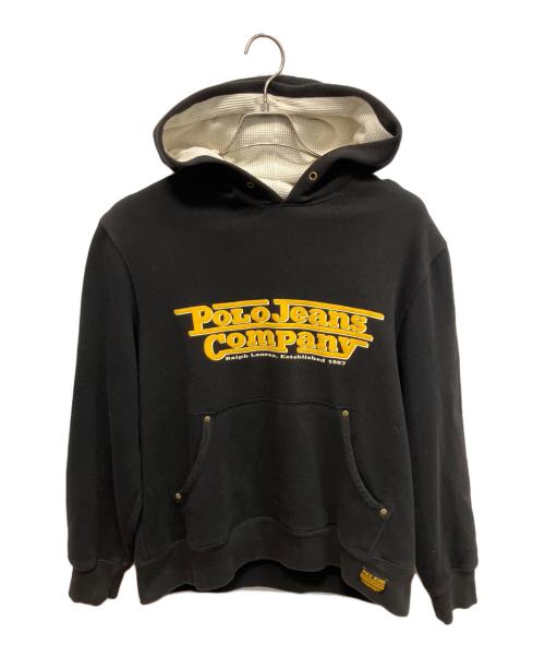 POLO JEANS CO.（ポロジーンズカンパニー）POLO JEANS CO. (ポロジーンズカンパニー) サーマル プルオーバーパーカー ブラック サイズ:Mの古着・服飾アイテム