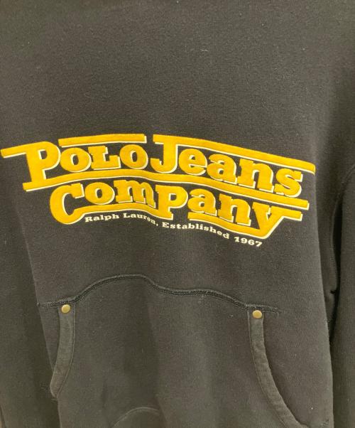 POLO JEANS CO.（ポロジーンズカンパニー）POLO JEANS CO. (ポロジーンズカンパニー) サーマル プルオーバーパーカー ブラック サイズ:Mの古着・服飾アイテム