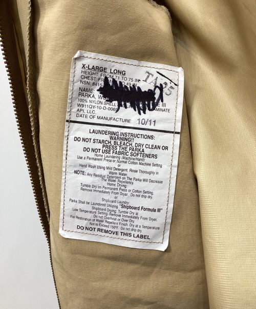 US ARMY（ユーエスアーミー）US ARMY (ユーエス アーミー) CWCS UNIVERSAL CAMO GORE-TEX PARKA オリーブ サイズ:Lの古着・服飾アイテム