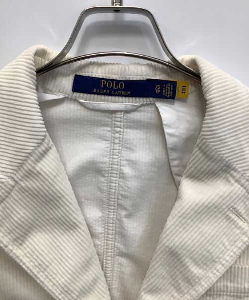 POLO RALPH LAUREN（ポロ・ラルフローレン）POLO RALPH LAUREN (ポロ・ラルフローレン) 2Bコーデュロイジャケット ホワイト サイズ:XSの古着・服飾アイテム