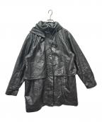 SEQUENCEシーケンス）の古着「レザーコート」｜ブラック