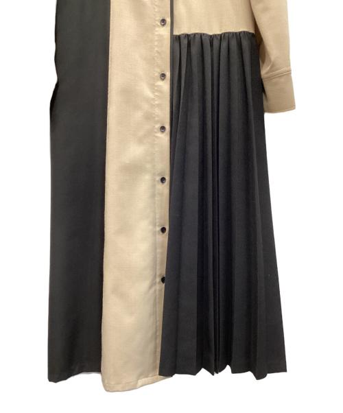 UNITED TOKYO（ユナイテッドトーキョー）UNITED TOKYO (ユナイテッドトーキョー) アシメブロッキングワンピース ベージュ×ブラック サイズ:Ｓの古着・服飾アイテム