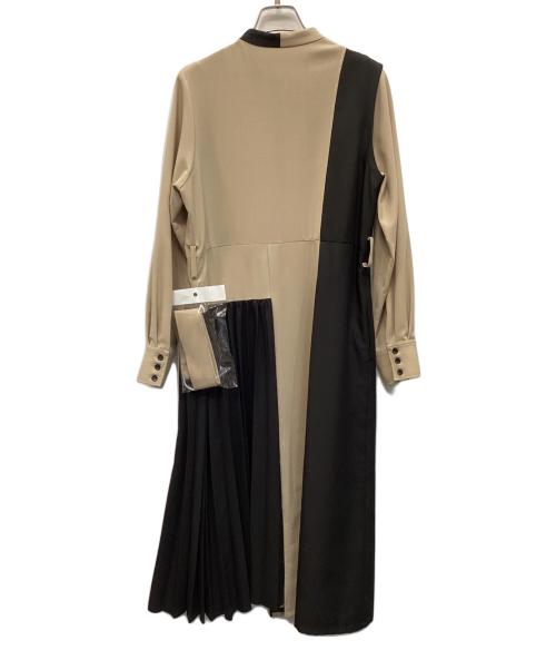 UNITED TOKYO（ユナイテッドトーキョー）UNITED TOKYO (ユナイテッドトーキョー) アシメブロッキングワンピース ベージュ×ブラック サイズ:Ｓの古着・服飾アイテム