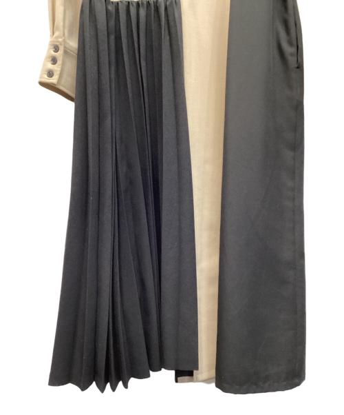 UNITED TOKYO（ユナイテッドトーキョー）UNITED TOKYO (ユナイテッドトーキョー) アシメブロッキングワンピース ベージュ×ブラック サイズ:Ｓの古着・服飾アイテム