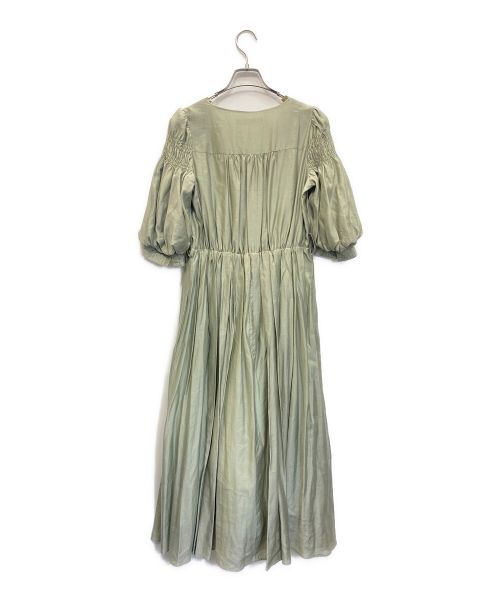 HER LIP TO（ハーリップトゥ）HER LIP TO (ハーリップトゥ) エアリーボリュームスリーブドレス グリーン サイズ:Mの古着・服飾アイテム