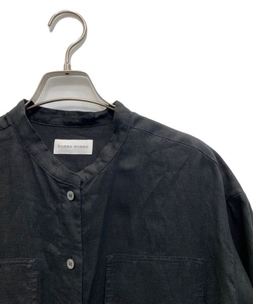 HUMAN WOMAN（ヒューマンウーマン）HUMAN WOMAN (ヒューマンウーマン) ハードマンリネンワンピース ブラック サイズ:Ｍの古着・服飾アイテム