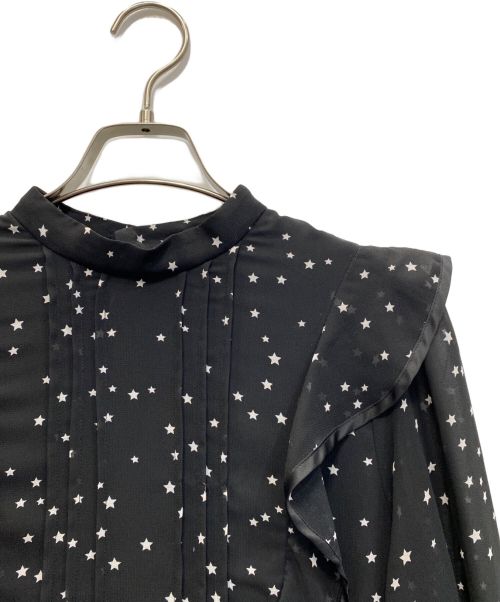 Ameri（アメリ）Ameri (アメリ) POWER SHOULDER FRILL DRESS ブラック サイズ:記載なしの古着・服飾アイテム