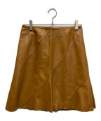 BURBERRY BLUE LABELバーバリーロンドンブルーレーベル）の古着「ラムレザースカート」｜ブラウン